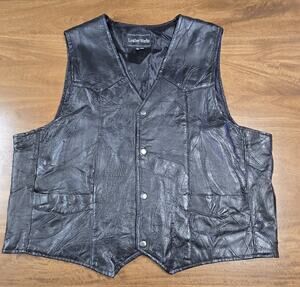 Leather Motorcycle Vest 3XL Patchwork